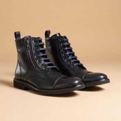 a pair of black boots