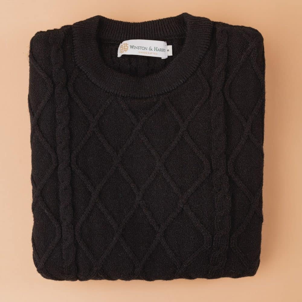Sueter-tejido-rombo-negro-winstonandharry-1 Sueter Tejido Rombo - Image 1